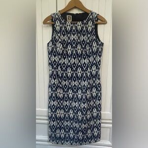 Anne Klein Sleeveless Sheath Dress - Blue & White - Size 2